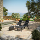 Lot de 2 transats inclinables et empilables - Anthracite