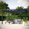 Tonnelle/Pergola en aluminium 3x4m toile coulissante rétractable - anthracite
