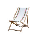 Lot de 2 chiliennes pliantes réglables - Structure hêtre toile 100 % coton amovible olive mangue
