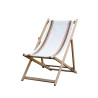 Lot de 2 chiliennes pliantes réglables - Structure hêtre toile 100 % coton amovible olive mangue