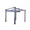 Tonnelle/Pergola aluminium 3x3m toile coulissante rétractable - Gris Anthracite - model Hero