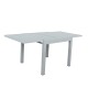 Table de jardin extensible aluminium/verre - 90/180cm - 8 places - Gris Argenté - BORA