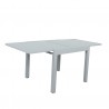 Table de jardin extensible aluminium/verre - 90/180cm - 8 places - Gris Argenté - BORA