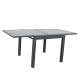 Table de jardin extensible aluminium/verre - 90/180cm - 8 places - Noir - BORA