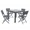 Table de jardin extensible aluminium/verre - 90/180cm - 8 places - Noir - BORA