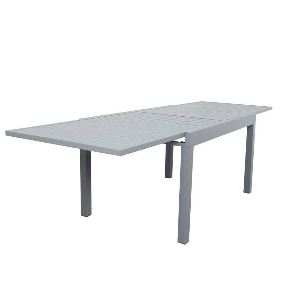 Table de jardin extensible aluminium - 135/270cm - 10 places - Gris-ANDRA Table de jardin extensible aluminium - 135/270cm - 10 places - Gris-ANDRA