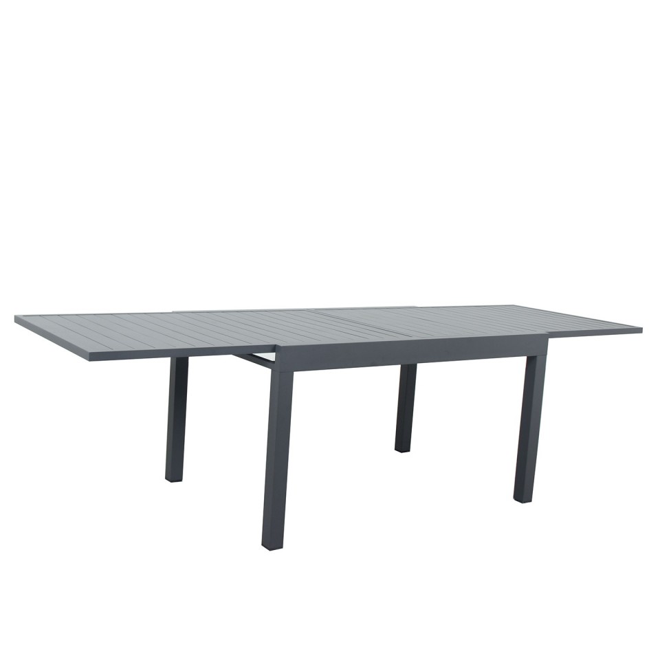 Table de jardin extensible aluminium - 135/270cm - 10 places - Gris Anthracite-ANDRA Table de jardin extensible aluminium - 135/270cm - 10 places - Gris Anthracite-ANDRA
