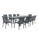 Table de jardin extensible aluminium - 135/270cm - 10 places - Gris Anthracite-ANDRA