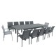 Table de jardin extensible aluminium - 220/320cm - 12 places - Gris Anthracite-ANDRA XL