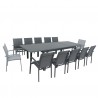 Table de jardin extensible aluminium - 220/320cm - 12 places - Gris Anthracite-ANDRA XL