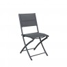 4 chaises pliables aluminium textilène - gris anthracite - BORA