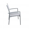 Lot de 8 Fauteuils empilables aluminium en textilène- gris-ANDRA
