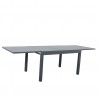 Table de jardin extensible aluminium 135/270cm  + 8 fauteuils empilables textilène Gris Anthracite - ANDRA