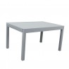 Table de jardin extensible aluminium 135/270cm  + 10 fauteuils empilables textilène gris - ANDRA