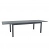 Table de jardin extensible aluminium 220/320cm  + 10 Fauteuils empilables textilène Gris Anthracite - ANDRA XL