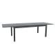 Table de jardin extensible aluminium 220/320cm  + 12 fauteuils empilables textilène Gris Anthracite - ANDRA XL