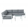 MIO - Ensemble salon de jardin design aluminium - Blanc Gris - intérieur/extérieur