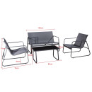 Salon de jardin 4 places - Avril Paris dimensions