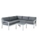 MIO - Ensemble salon de jardin design aluminium - Blanc Gris - intérieur/extérieur