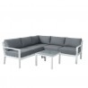 MIO - Ensemble salon de jardin design aluminium - Blanc Gris - intérieur/extérieur