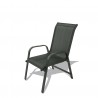 Table de jardin extensible aluminium 140/280cm  + 8 fauteuils  empilables textilène Noir - FARO