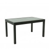 Table de jardin extensible aluminium 140/280cm  + 10 fauteuils  empilables textilène Noir - FARO