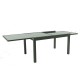 Table de jardin extensible aluminium 140/280cm  + 10 fauteuils  empilables textilène Noir - FARO