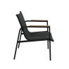 Salon de jardin en acier et textilène - Ensemble 4 places - Noir fauteuil