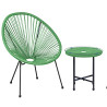 Lot de 2 Fauteuils de jardin en cordage résine - Vert
