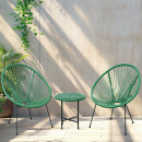 Lot de 2 Fauteuils de jardin en cordage résine - Vert