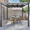 Tonnelle/Pergola aluminium 3x4m toile coulissante rétractable - Gris