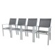 HARA XXL - Table de jardin extensible aluminium 200/320cm  + 12 fauteuils textilène Argentée