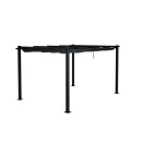 Tonnelle/Pergola aluminium 3x4m toile coulissante rétractable - Gris