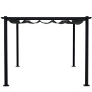 Tonnelle/Pergola aluminium 3x4m toile coulissante rétractable - Gris