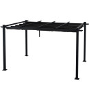 Tonnelle/Pergola aluminium 3x4m toile coulissante rétractable - Gris
