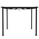 Tonnelle/Pergola aluminium 3x3m toile coulissante rétractable - Gris