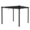 Tonnelle/Pergola aluminium 3x3m toile coulissante rétractable - Gris