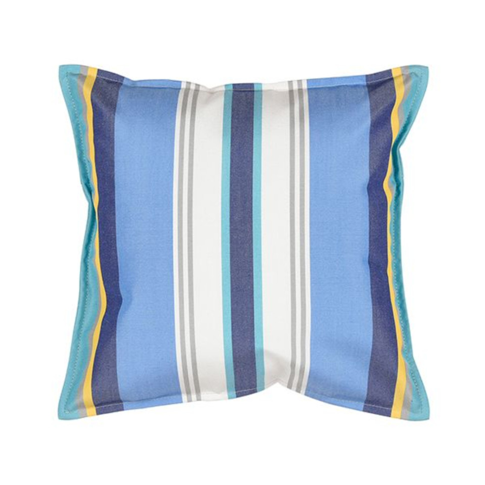 Petit coussin carré 40 x 40 cm - 100% Coton - Bleu/Blanc
