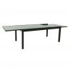 Table de jardin extensible aluminium 140/280cm  + 10 fauteuils textilène Noir - MODEL HARA XL