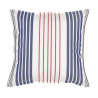 Petit coussin carré 40 x 40 cm - 100% Coton - Bleu/Blanc