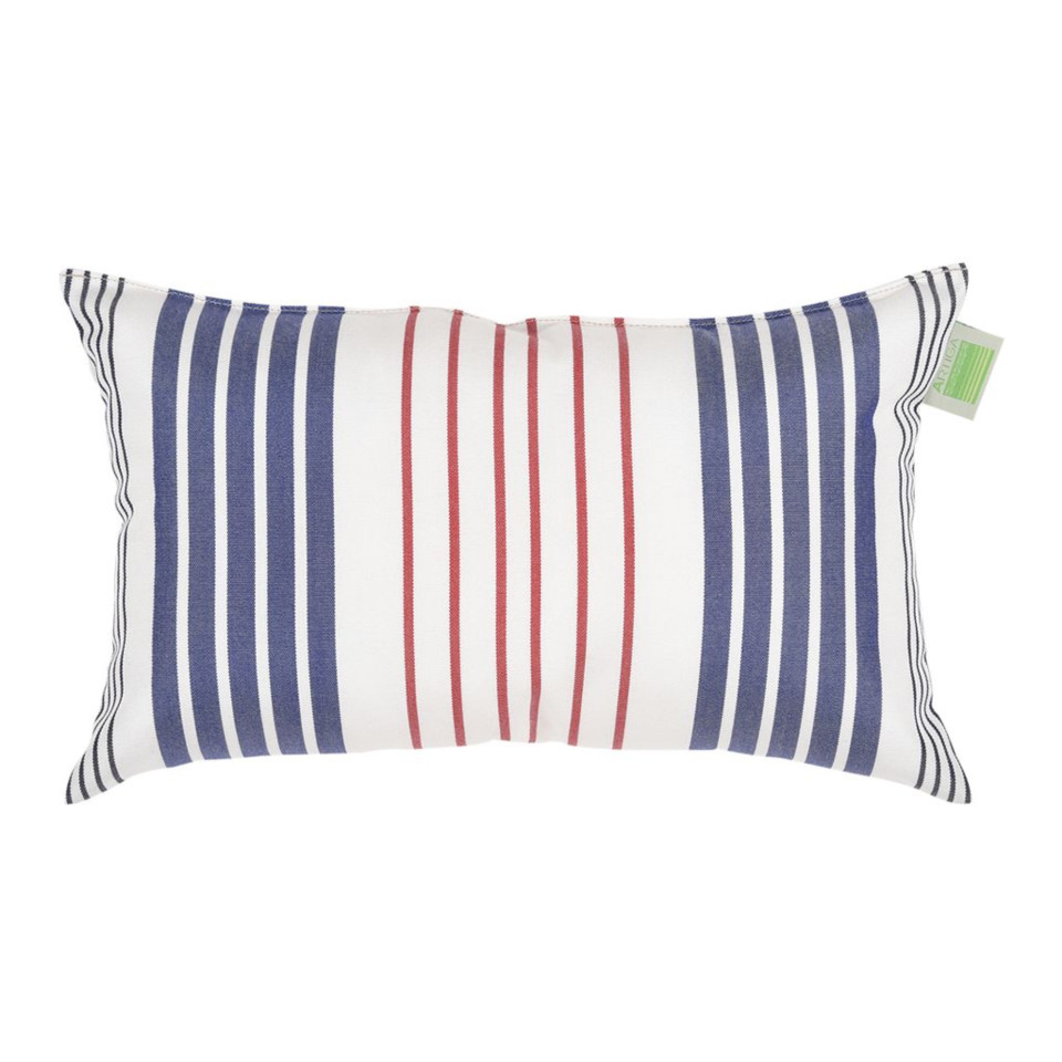 Mini coussin rectangulaire 40 x 24 cm - 100% Coton- Bleu/Blanc
