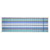 Matelas/Coussin enroulable pour transat/bain de soleil -  100% acrylique - Bleu/Blanc