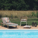 Matelas/Coussin enroulable pour transat/bain de soleil - 100% acrylique - Marron/Rouge