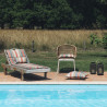 Matelas/Coussin enroulable pour transat/bain de soleil - 100% acrylique - Marron/Rouge
