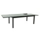 HARA XXL - Table de jardin extensible aluminium 200/320cm  + 10 fauteuils textilène Anthracite