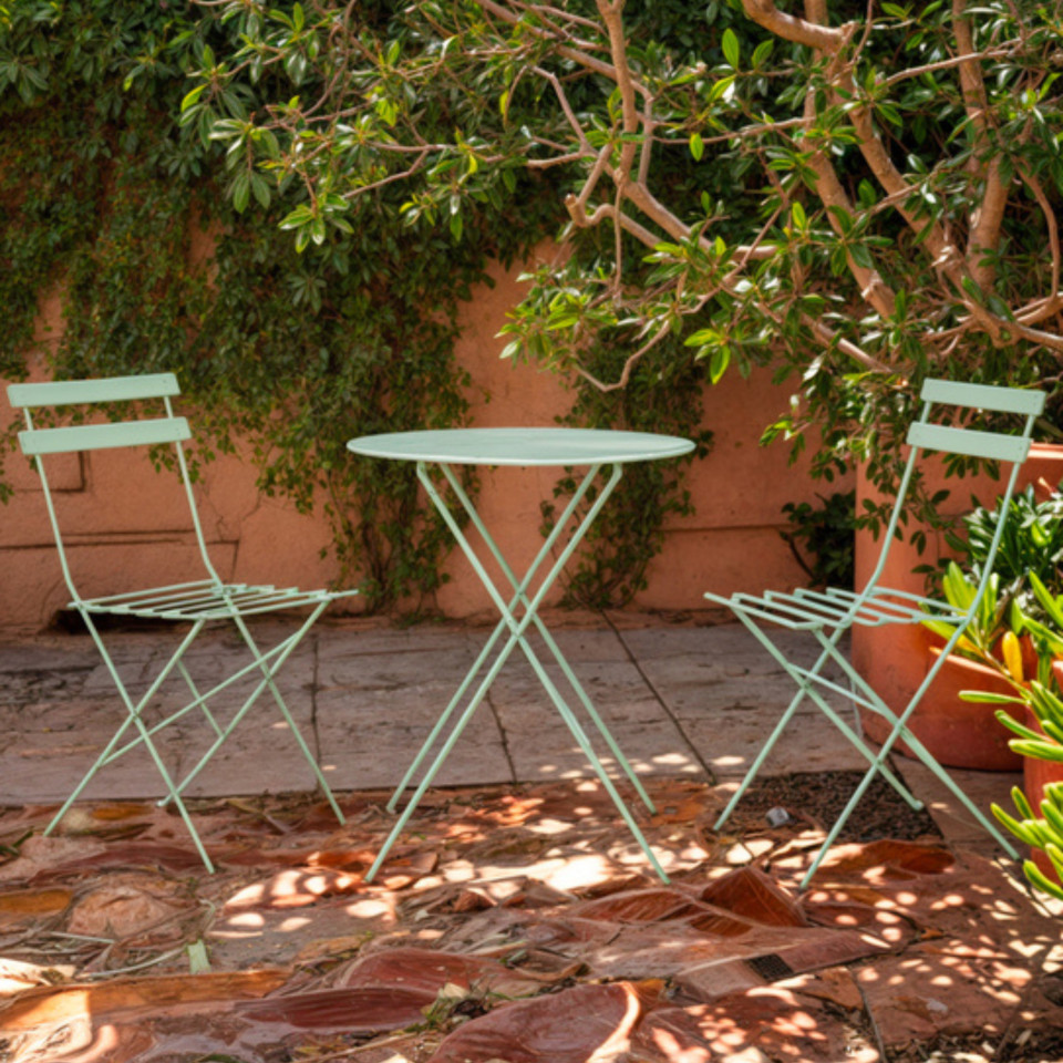 Table et chaises pliantes bistrot balcon terrasse- 2 places - Vert