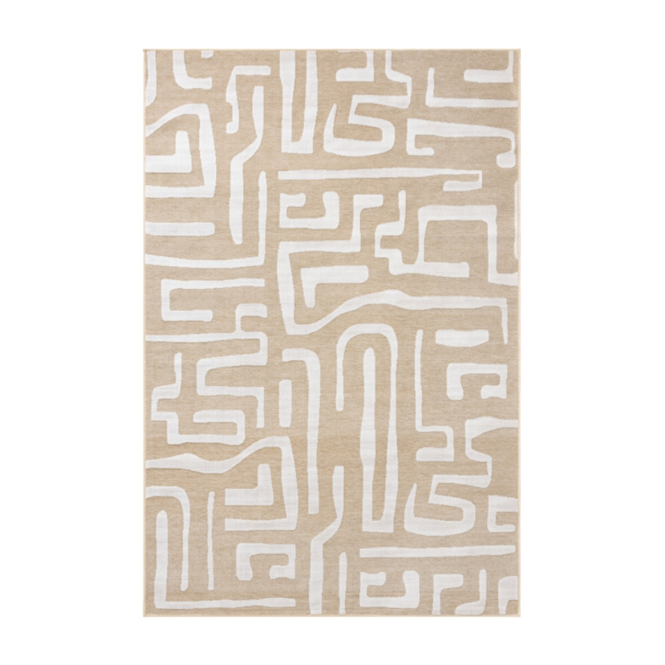 Tapis d'extérieur - 190x290cm - Beige - Réversible - 100% polypropylène - 1350gr / m²