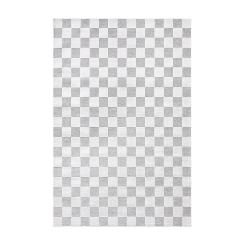 Tapis d'extérieur - 152x230cm - Gris - Réversible - 100% polypropylène - 1350gr / m²