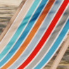 Lot de 2 chiliennes pliantes règlables - 100% acrylique - bois hêtre - Bleu/Orange