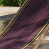 Lot de 2 chiliennes pliantes règlables - 100 % coton - bois hêtre - rouge